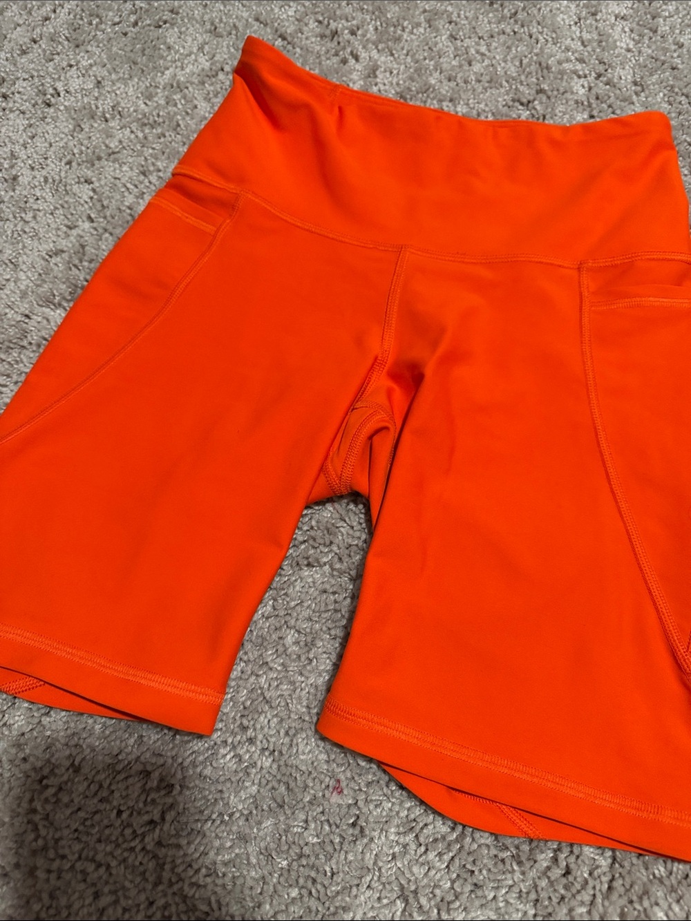 Old Navy, Powersoft, Bright Orange Women's High-Waist Performance Bike Shorts